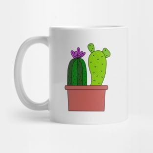 Cute Cactus Design #72: 2 Types Of Cactuses Sharing 1 Pot Mug